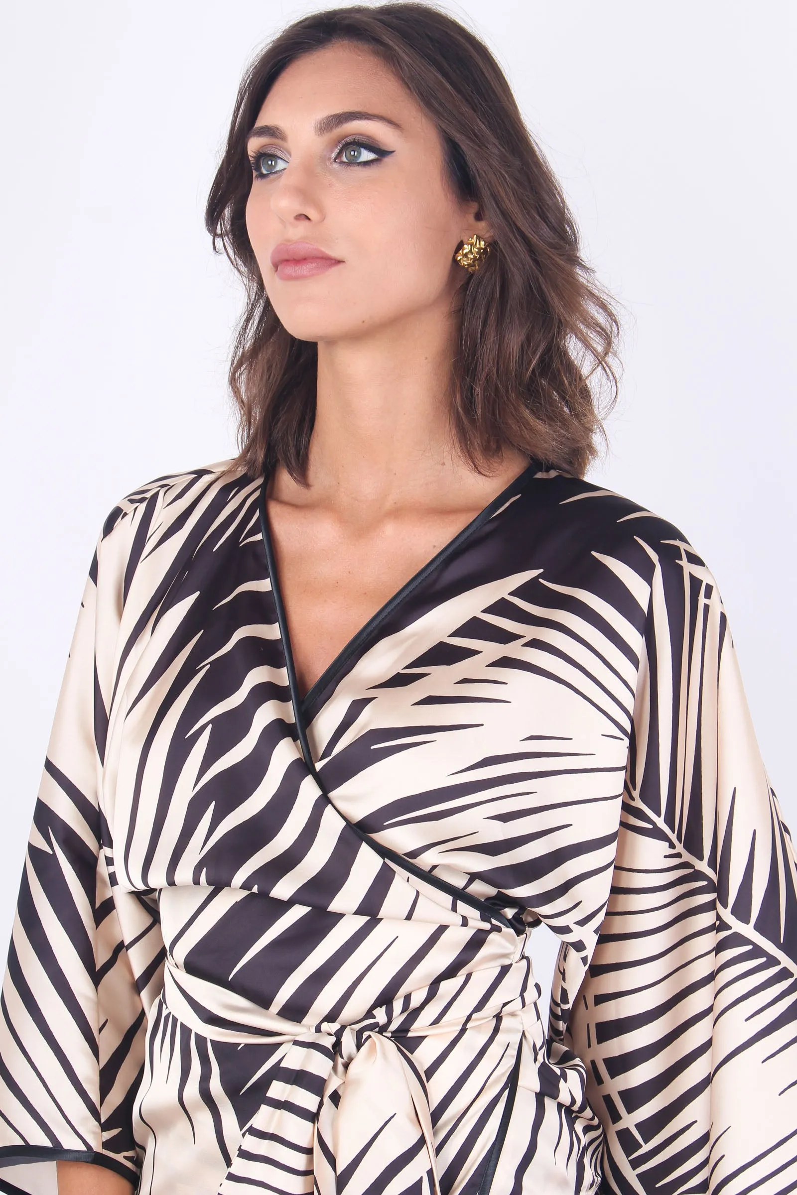 Kimono Corto Incrociato Beige