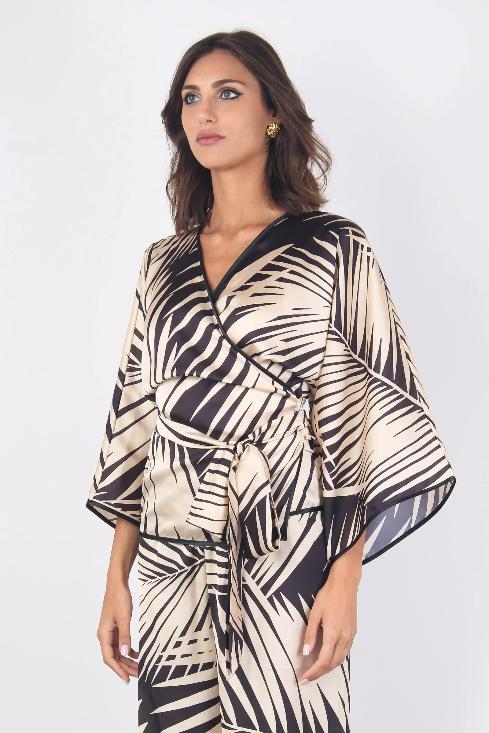 Kimono Corto Incrociato Beige