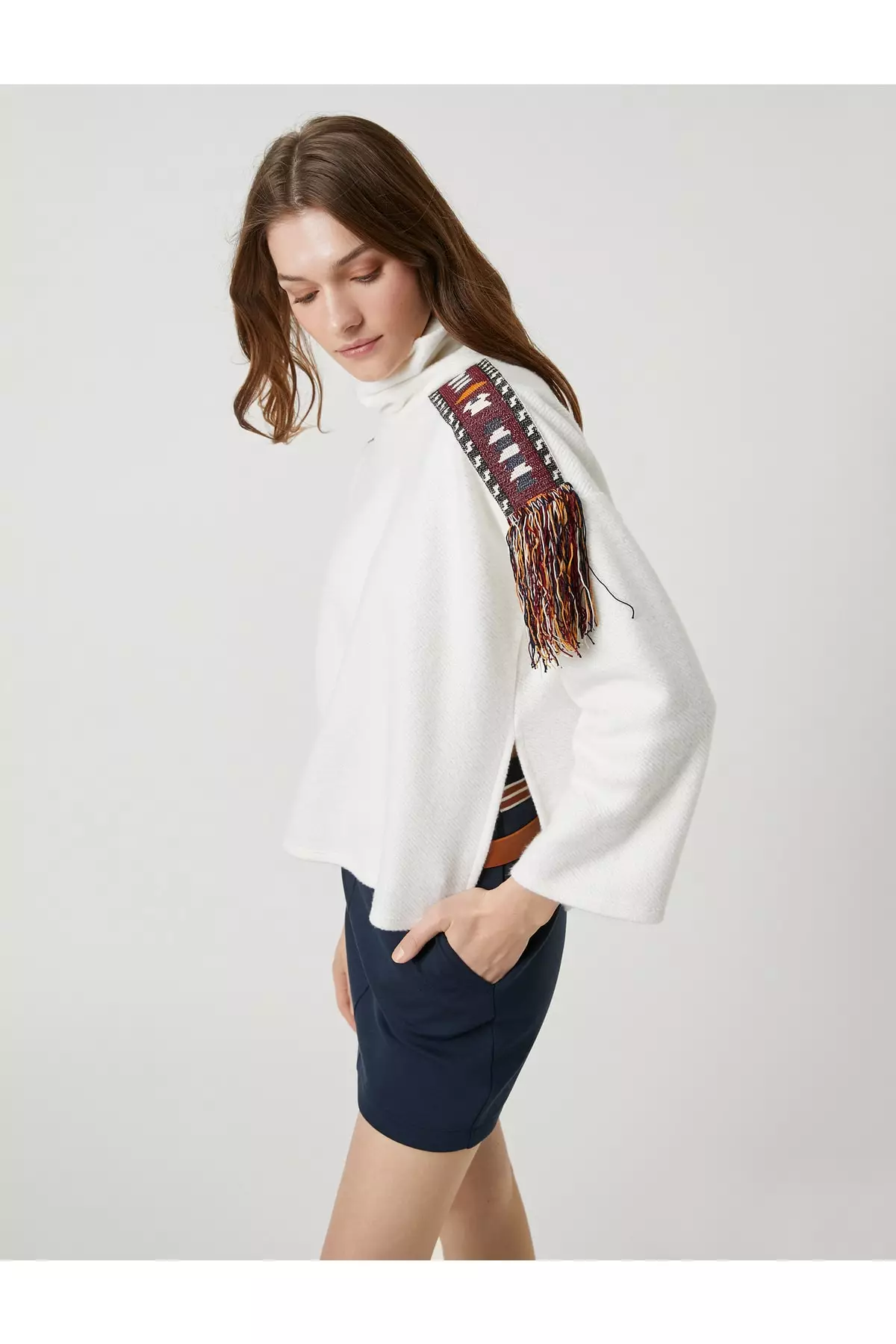 KOTON Turtleneck Ethnic Sweater