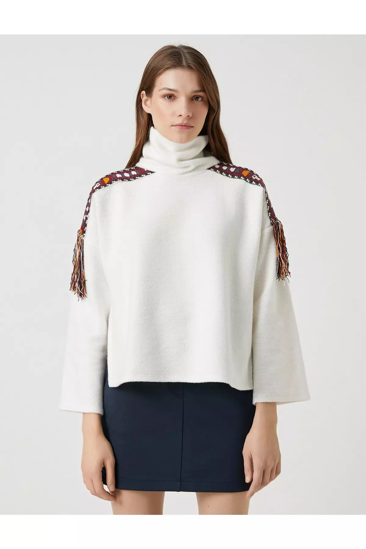 KOTON Turtleneck Ethnic Sweater