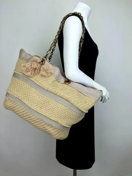 Lanvin Woven Jute Large Beach Tote Bag