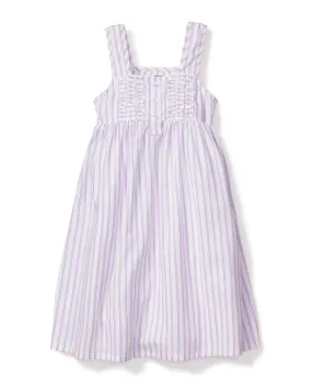 Lavender French Ticking Charlotte Nightgown