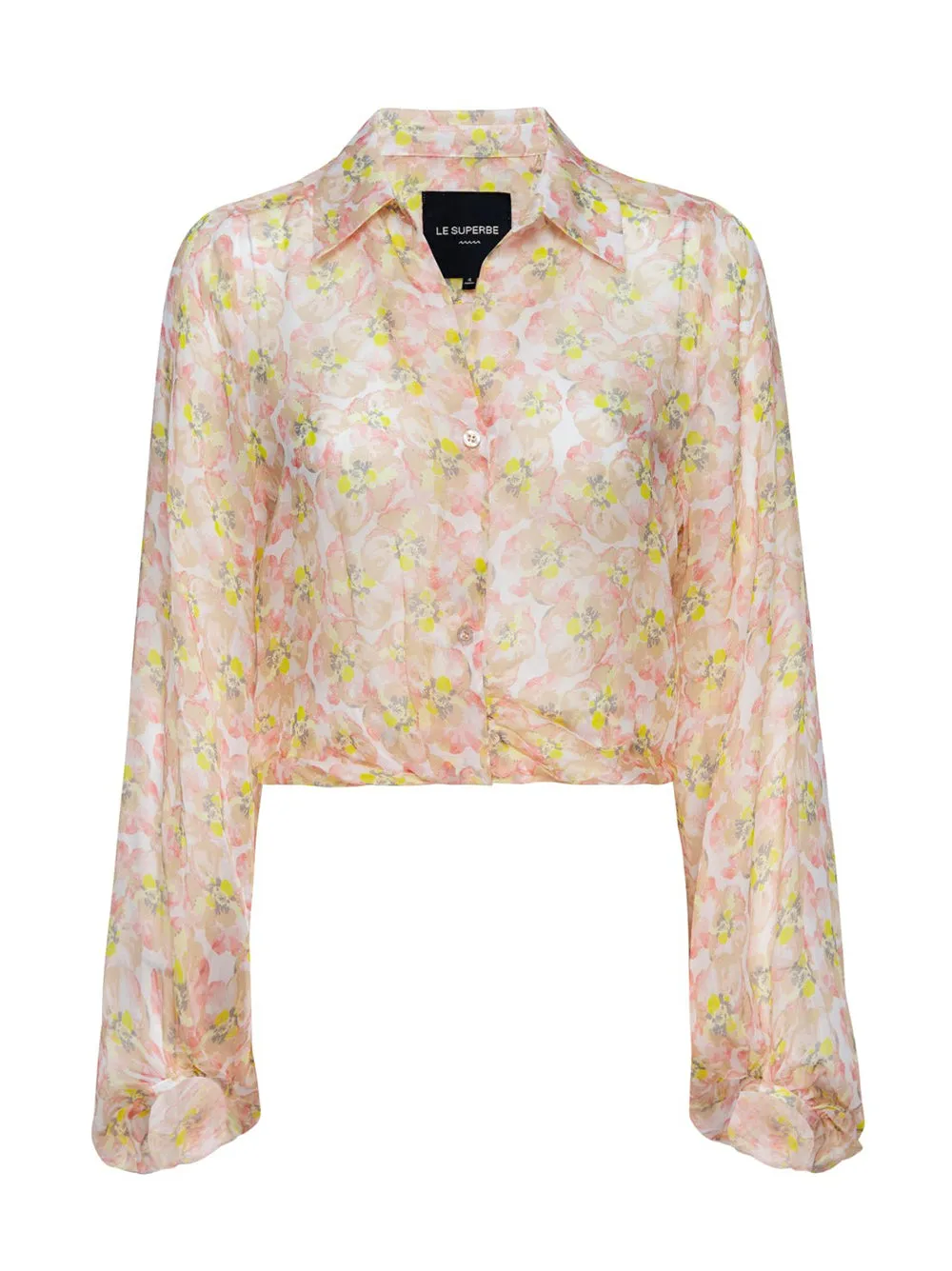 Le Superbe Pale Warhol Twist Top in Pale Warhol Floral