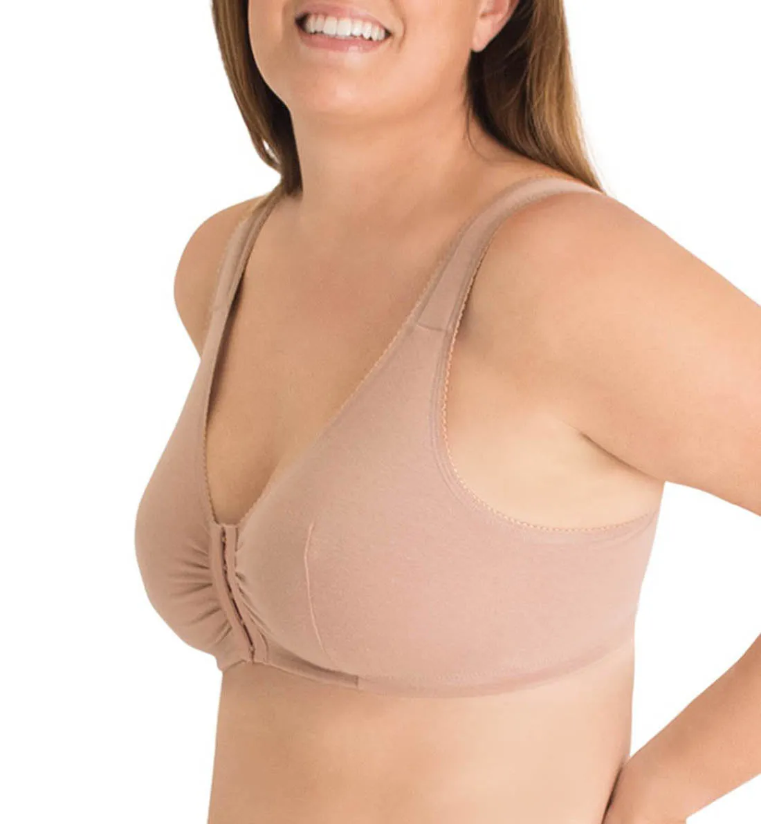 Leading Lady Meryl Cotton Front Closure Bra (110) - Warm Taupe