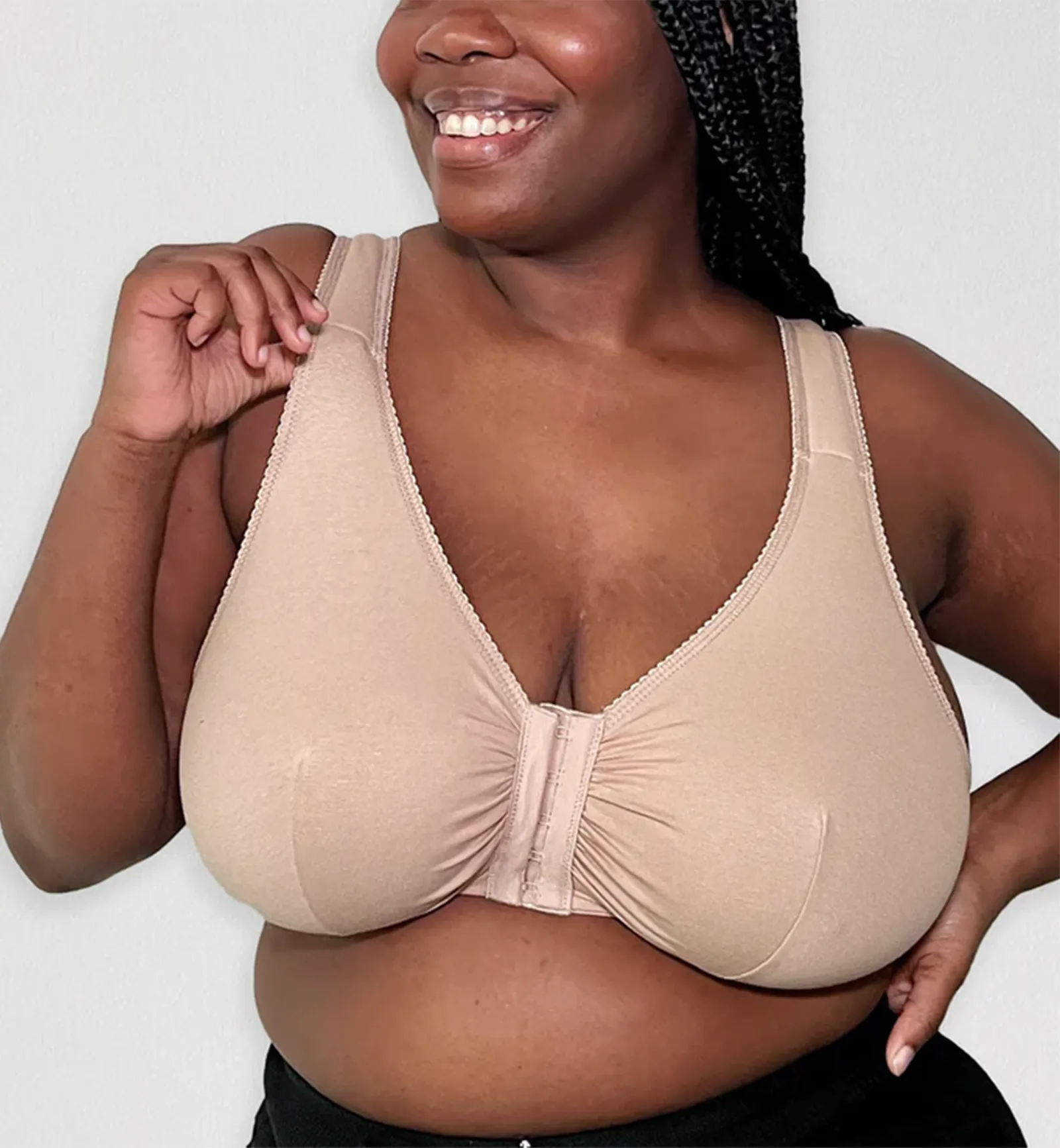 Leading Lady Meryl Cotton Front Closure Bra (110) - Warm Taupe