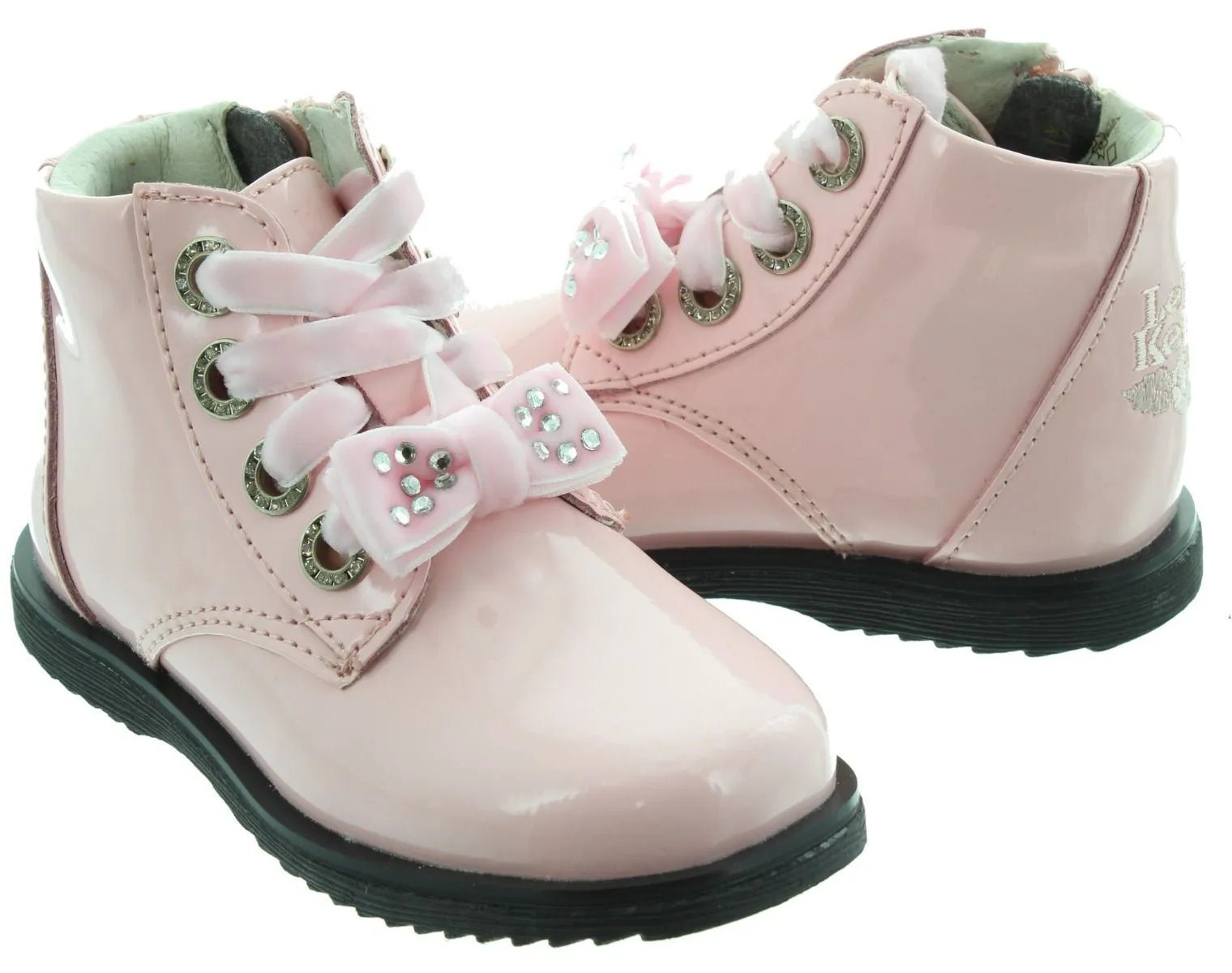 LELLI KELLY Kids LK3309 Camille Bow Boots In Pink Patent