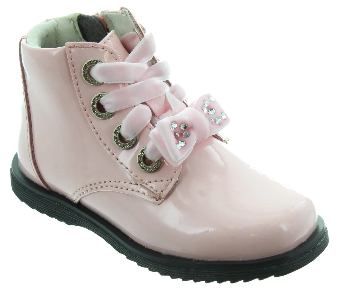 LELLI KELLY Kids LK3309 Camille Bow Boots In Pink Patent