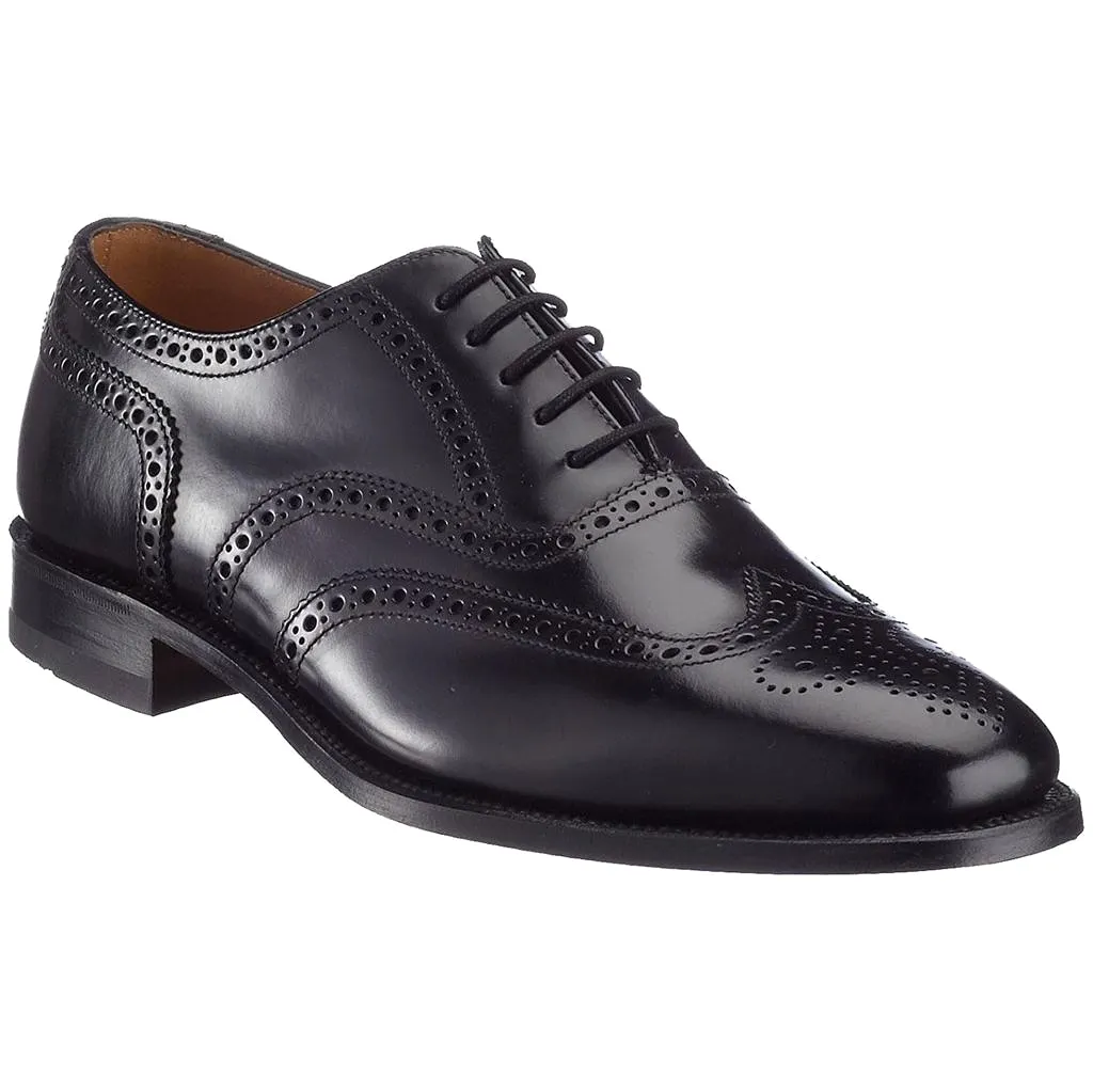 Loake 202 Black Mens Leather Lace-up Brogues Wingtip Oxford Shoes - UK 11