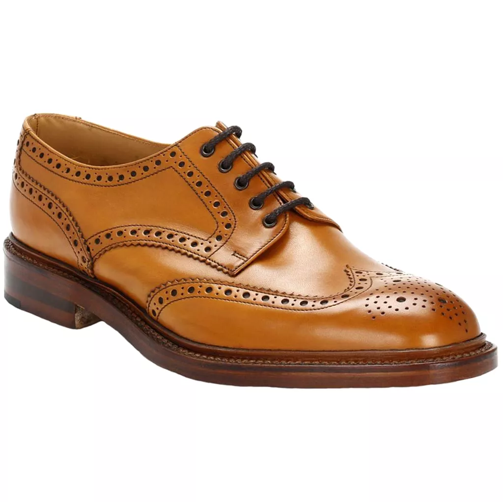 Loake Chester 2 Tan Mens Leather Lace-up Brogues Formal Shoes - UK 8.5