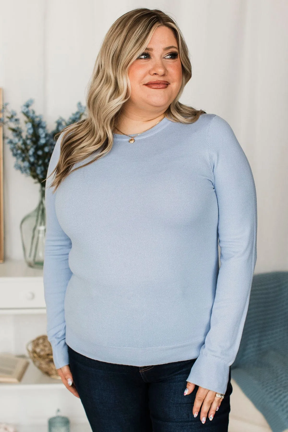 Lost In Your Love Knit Sweater- Periwinkle