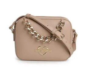 Love Moschino Logo Plaque Chain-Link Crossbody Bag