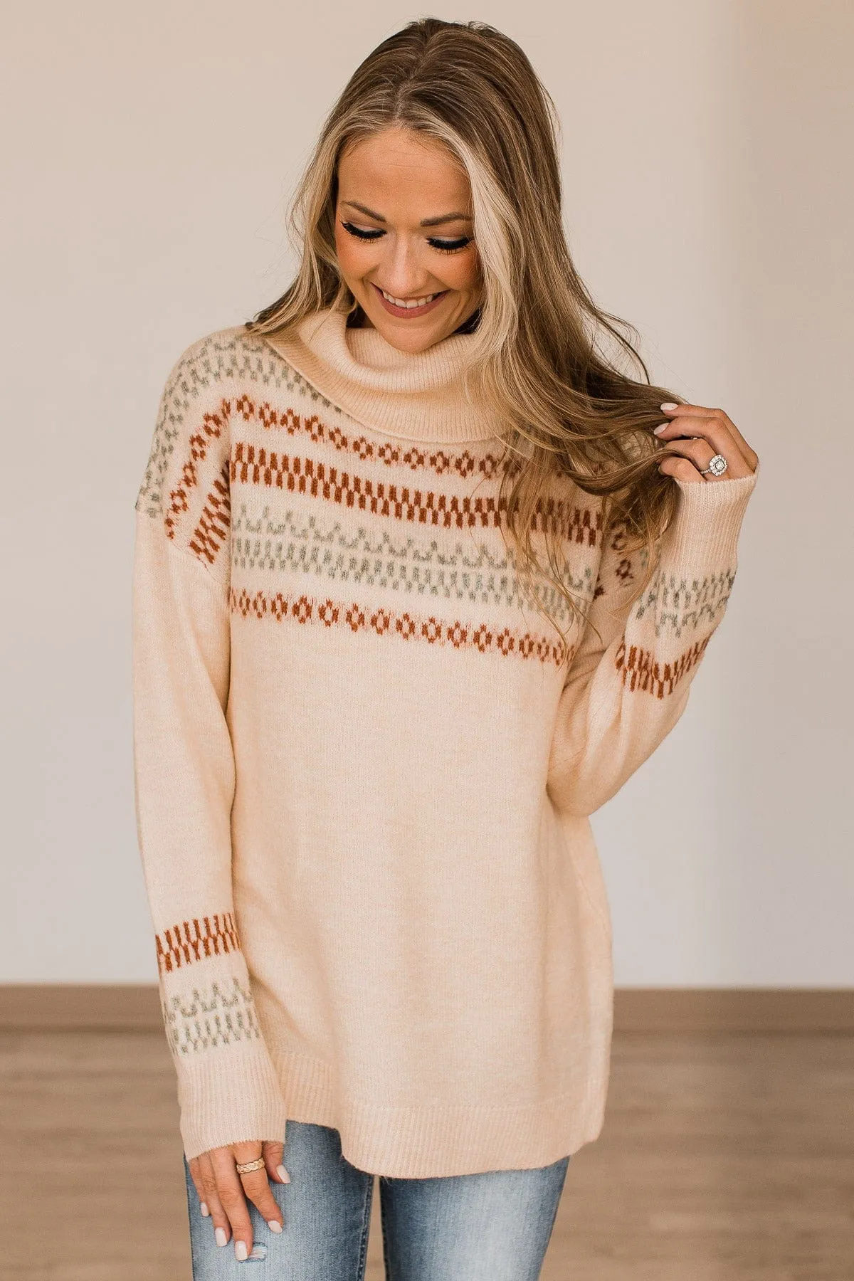 Make It Yours Turtle Neck Sweater- Cream