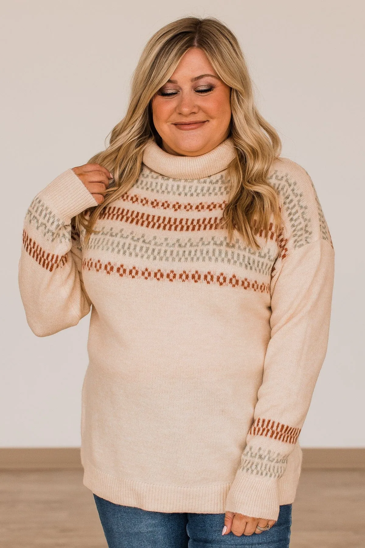 Make It Yours Turtle Neck Sweater- Cream