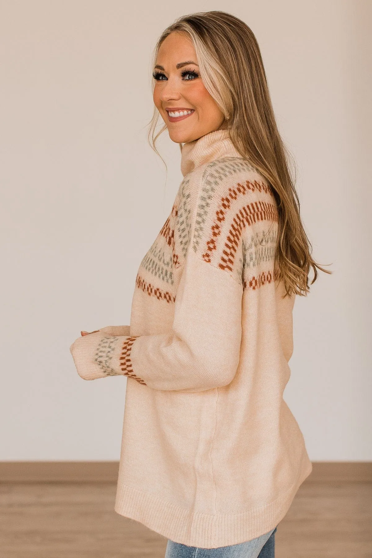 Make It Yours Turtle Neck Sweater- Cream