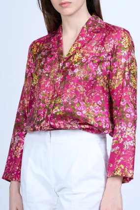 Max Mara Camicia Fiori Campale Fucsia Donna