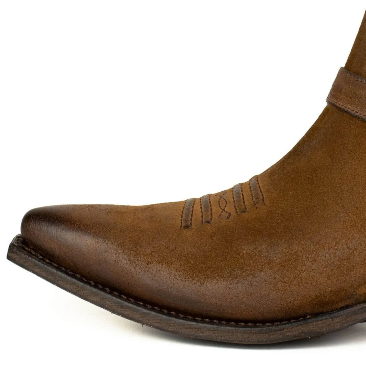 Men's tobacco afelpado leather boots