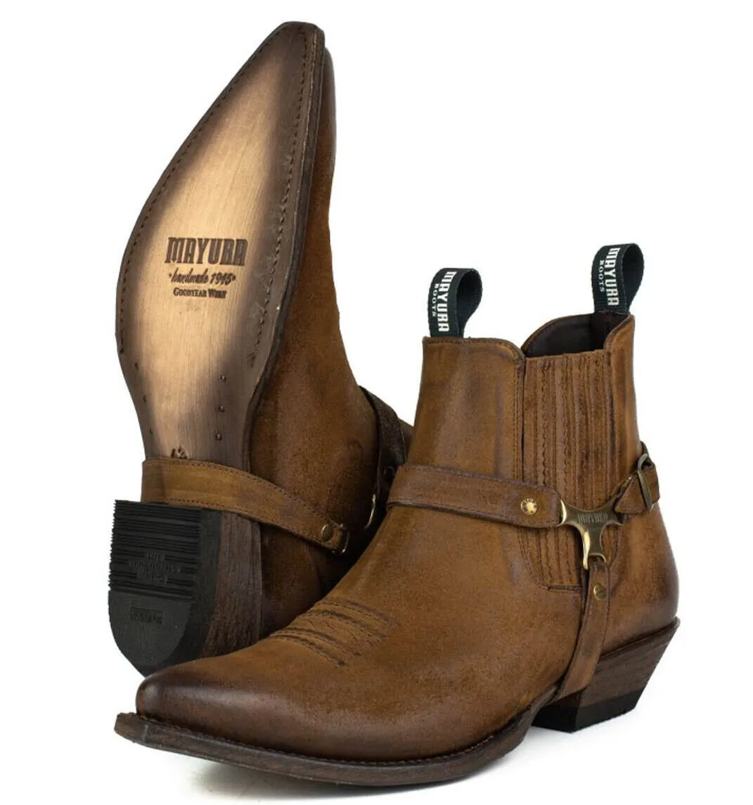 Men's tobacco afelpado leather boots