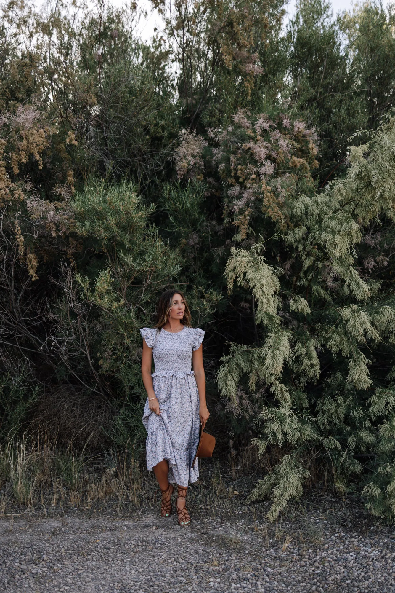 Mercy Smocked Midi Dress in Pink