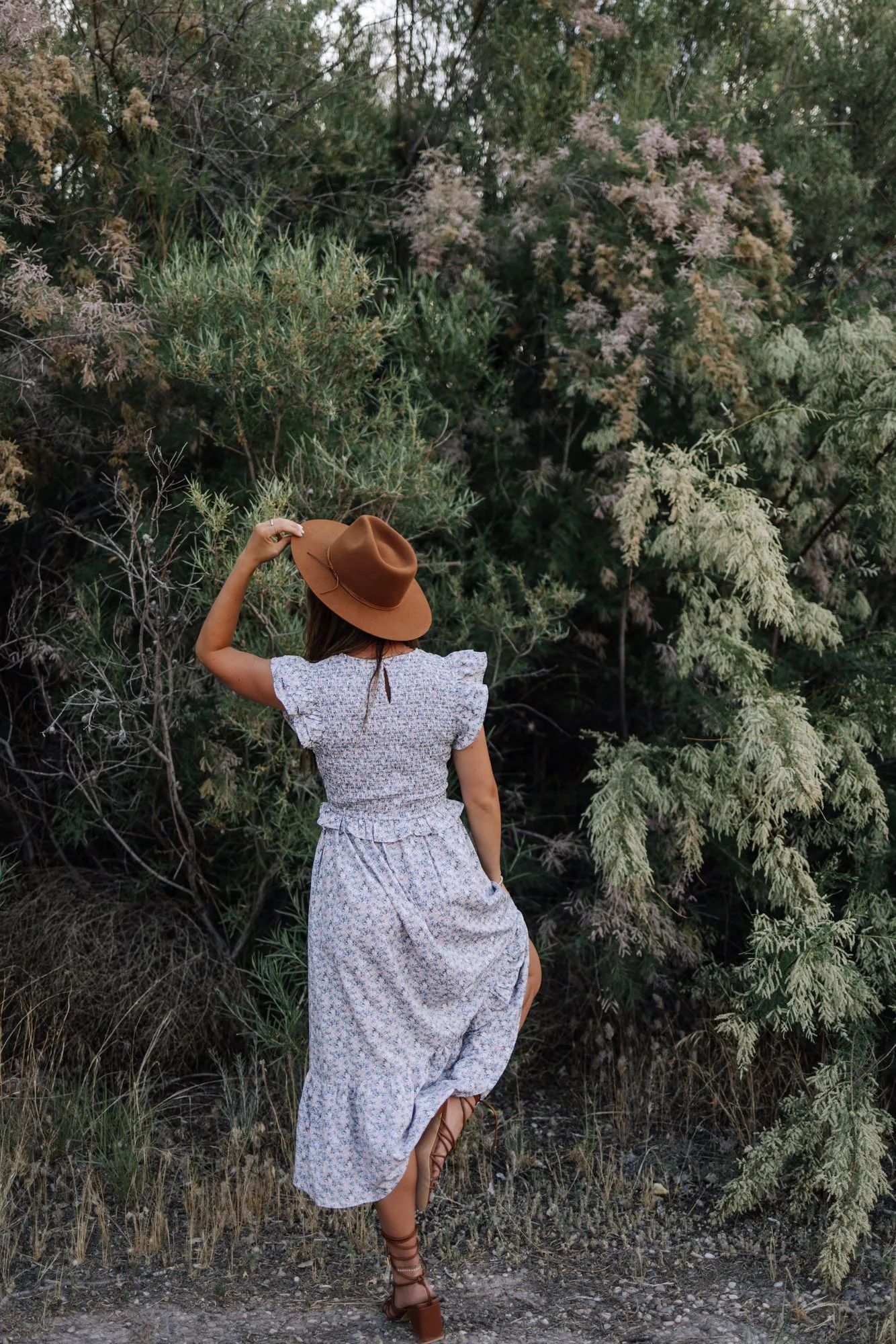 Mercy Smocked Midi Dress in Pink