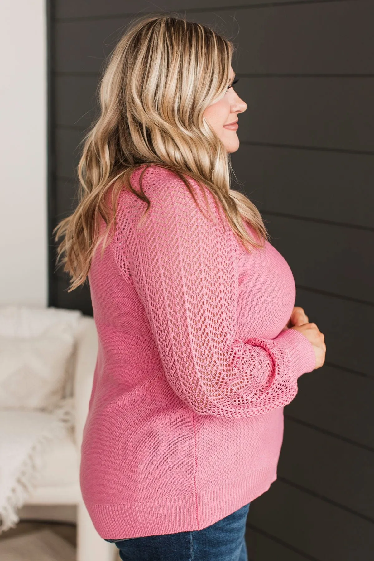 My Heart Is Yours Knit Sweater- Pink