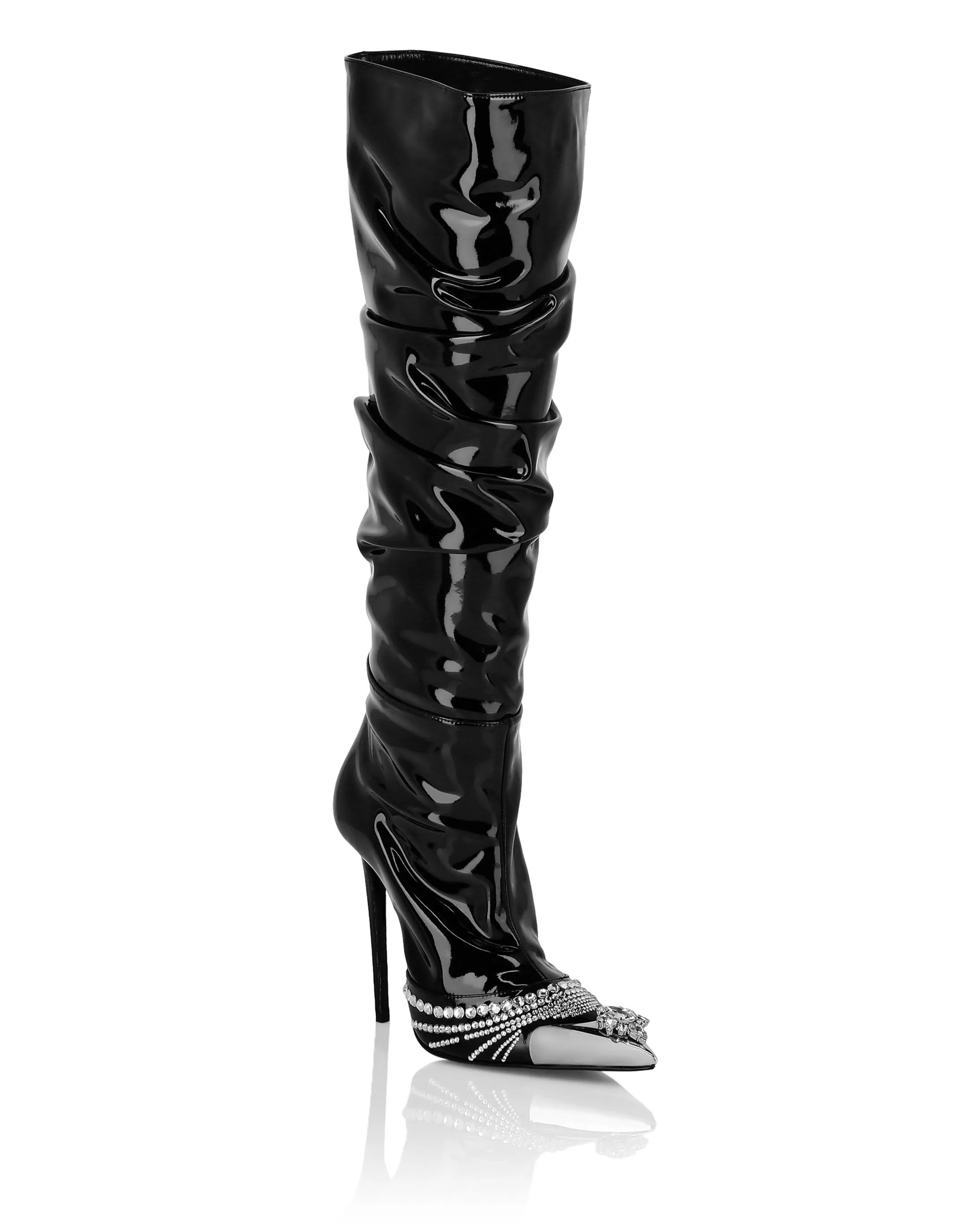 Patent Leather Boots Hi-Heels