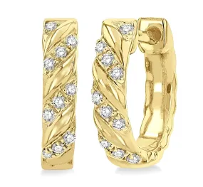 Petite Diamond Yellow Gold Huggie Earrings