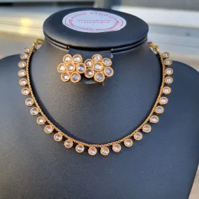 Petite Kundan Polki Necklace Set