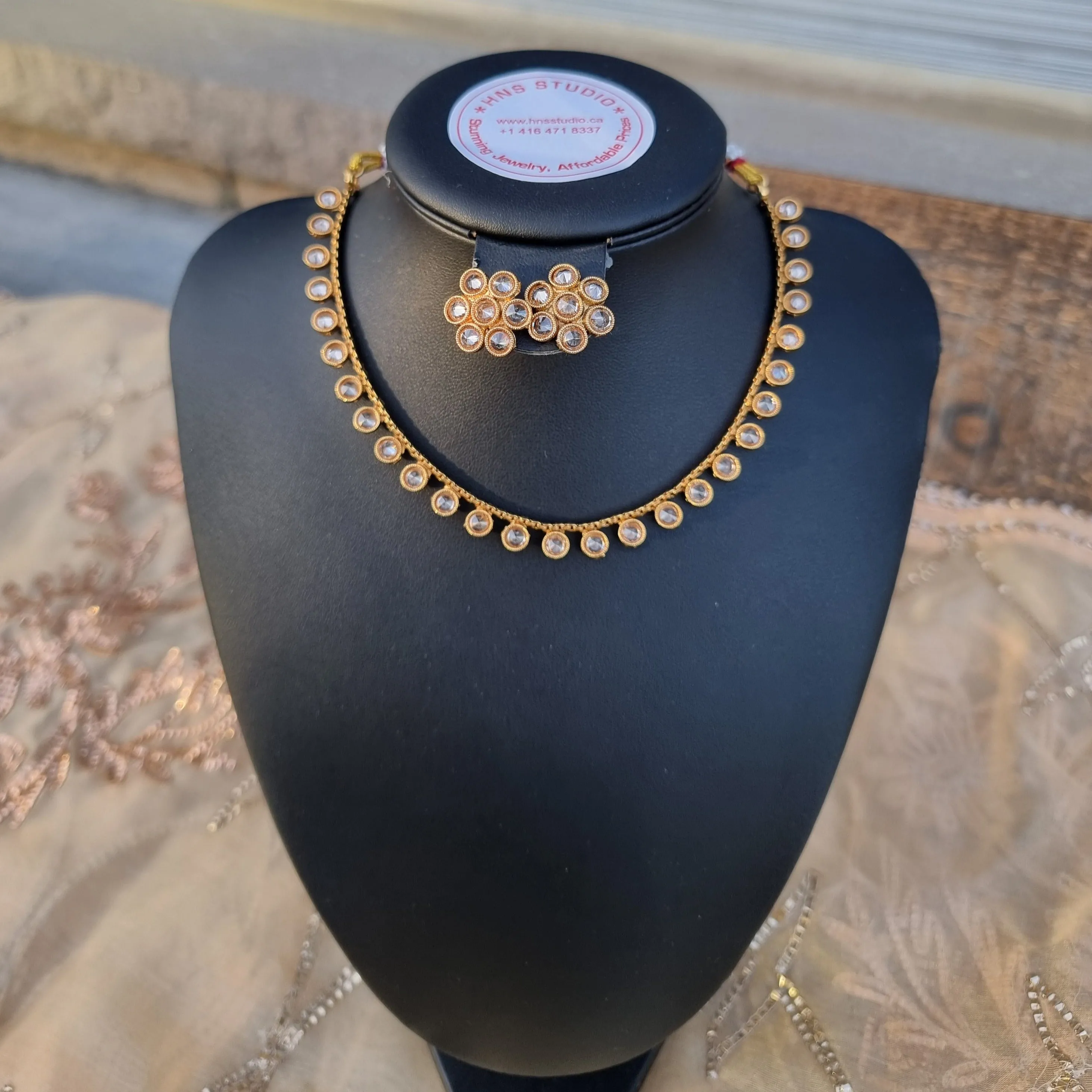 Petite Kundan Polki Necklace Set