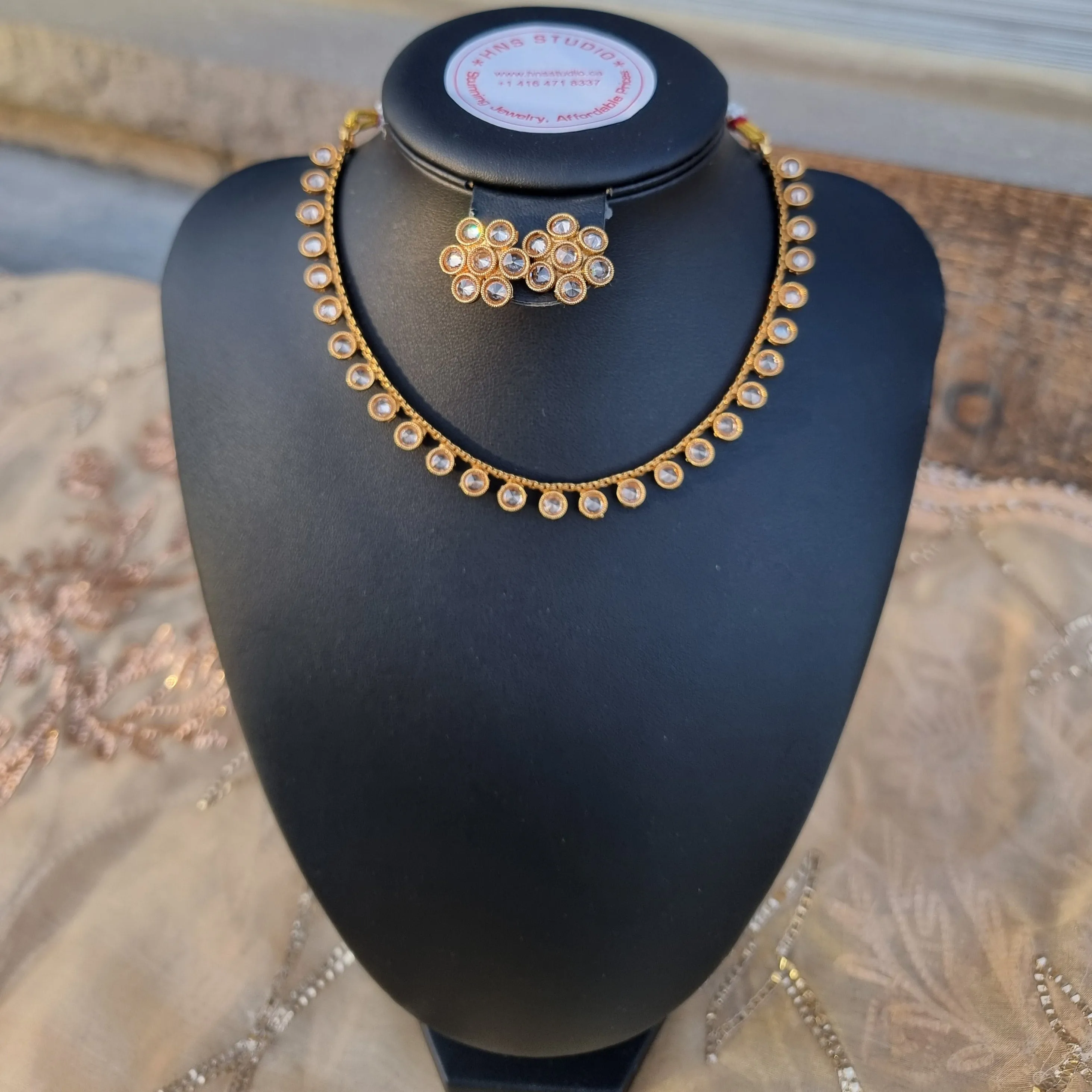 Petite Kundan Polki Necklace Set