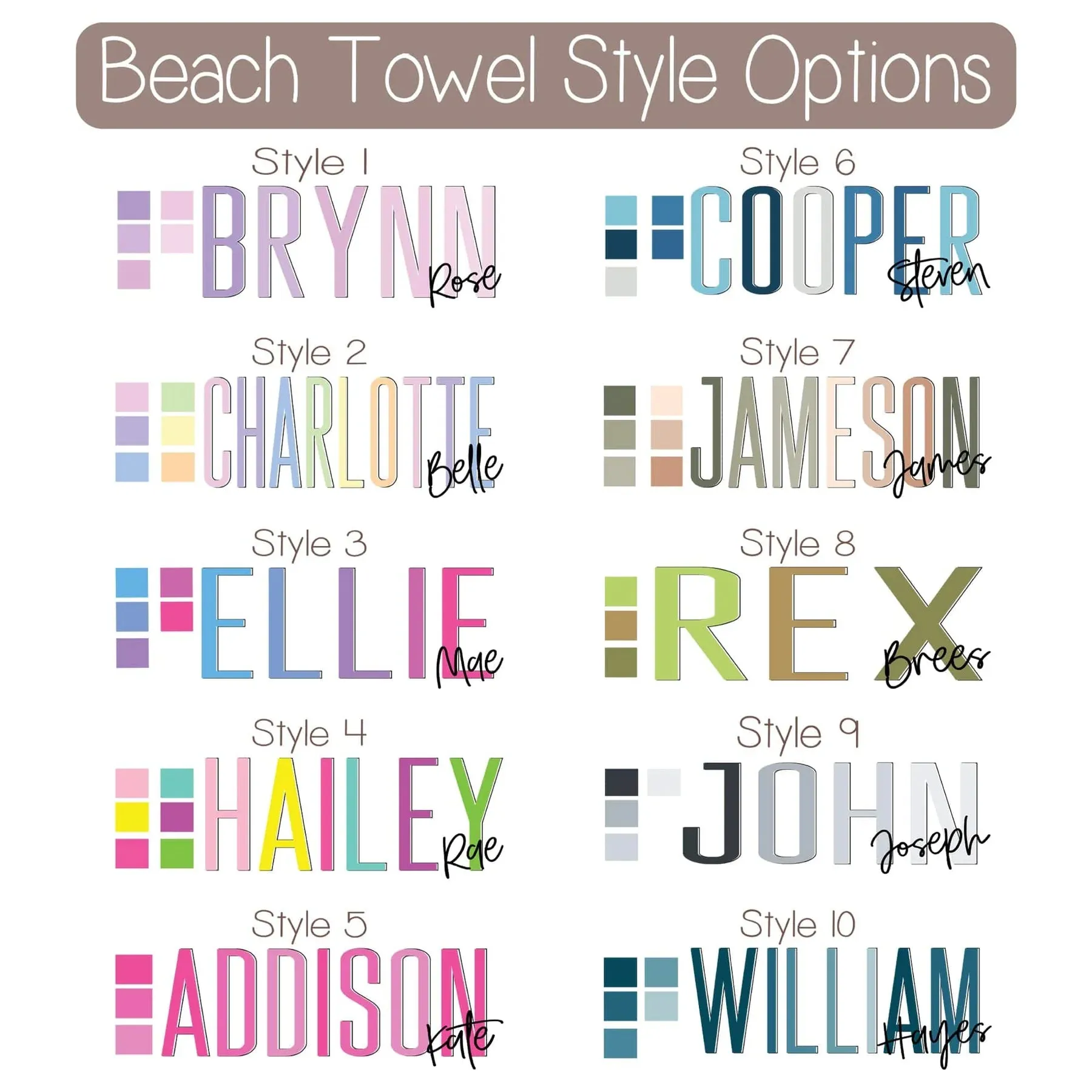 (PRE-ORDER) PERSONALIZED BEACH TOWELS | VARIOUS STYLES