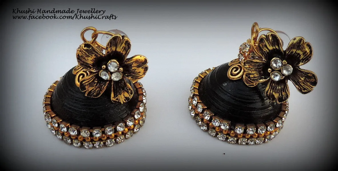 Quilled black party wear Jhumkas!