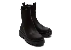 Rowan Black Water Resistant Leather Boot