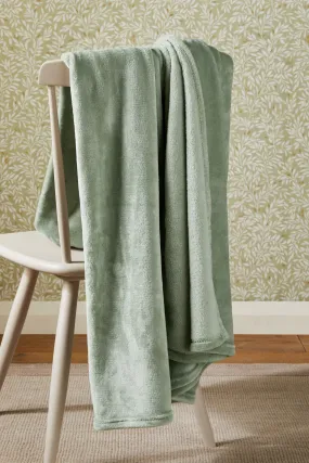 Sage Green Plush Fleece Throw