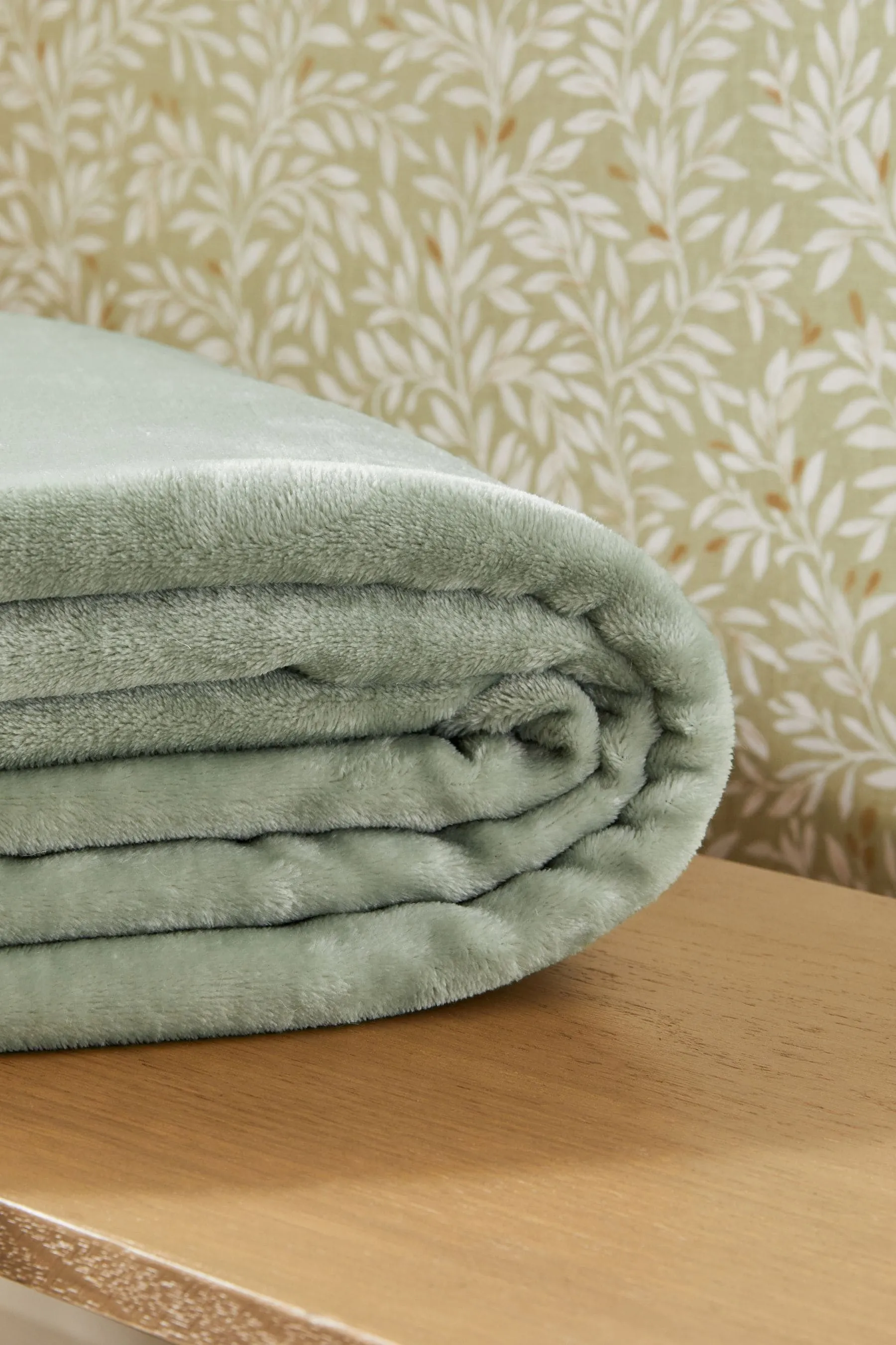 Sage Green Plush Fleece Throw