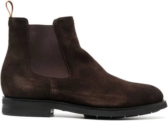 Santoni suede Chelsea boots Brown