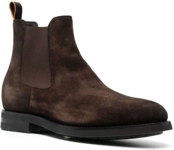 Santoni suede Chelsea boots Brown