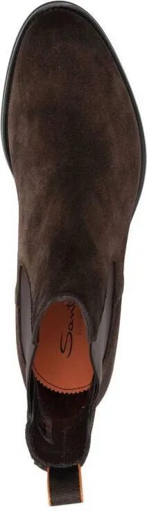 Santoni suede Chelsea boots Brown