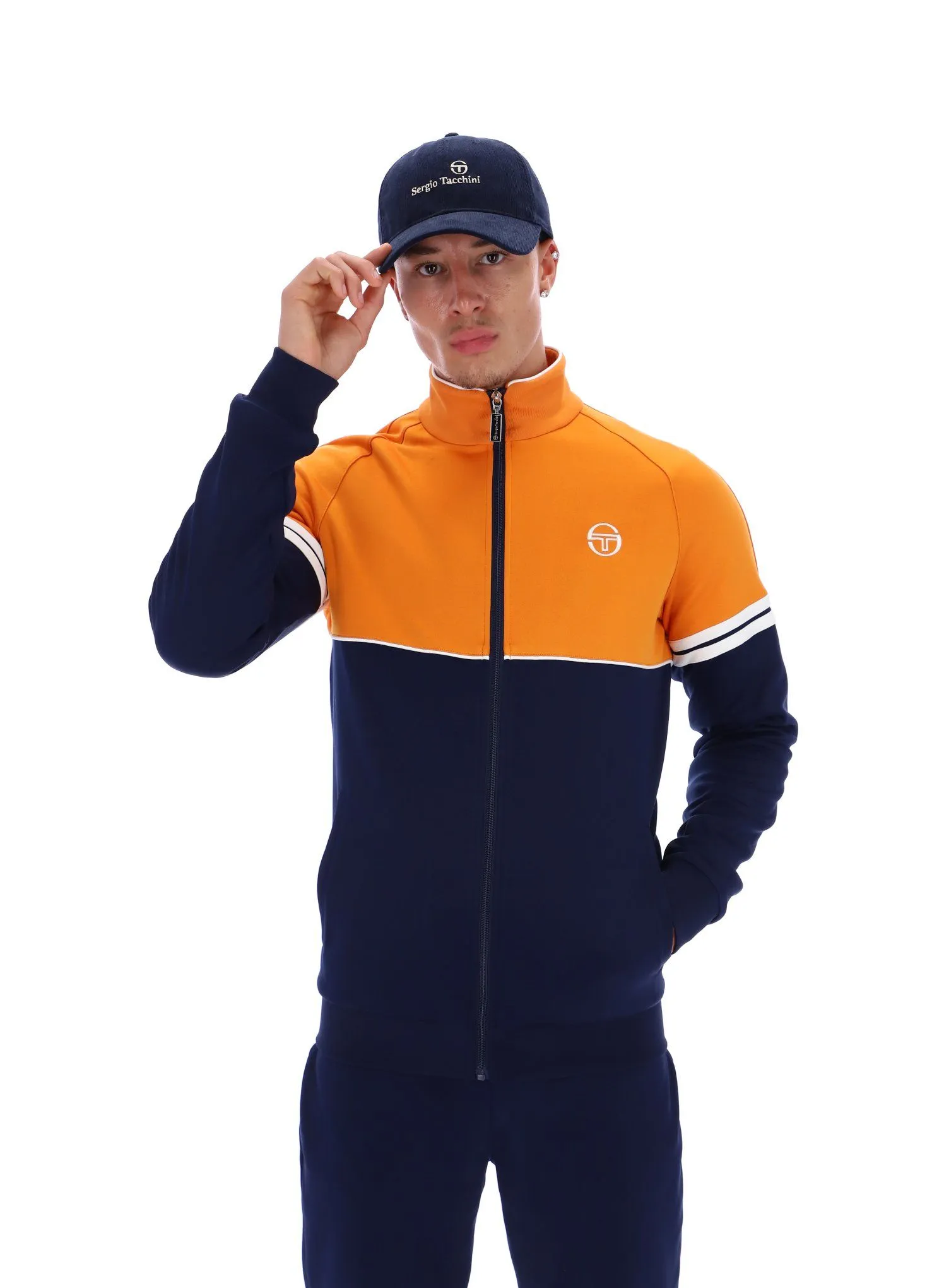 Sergio Tacchini Orion Track Jacket Marmalade Maritime