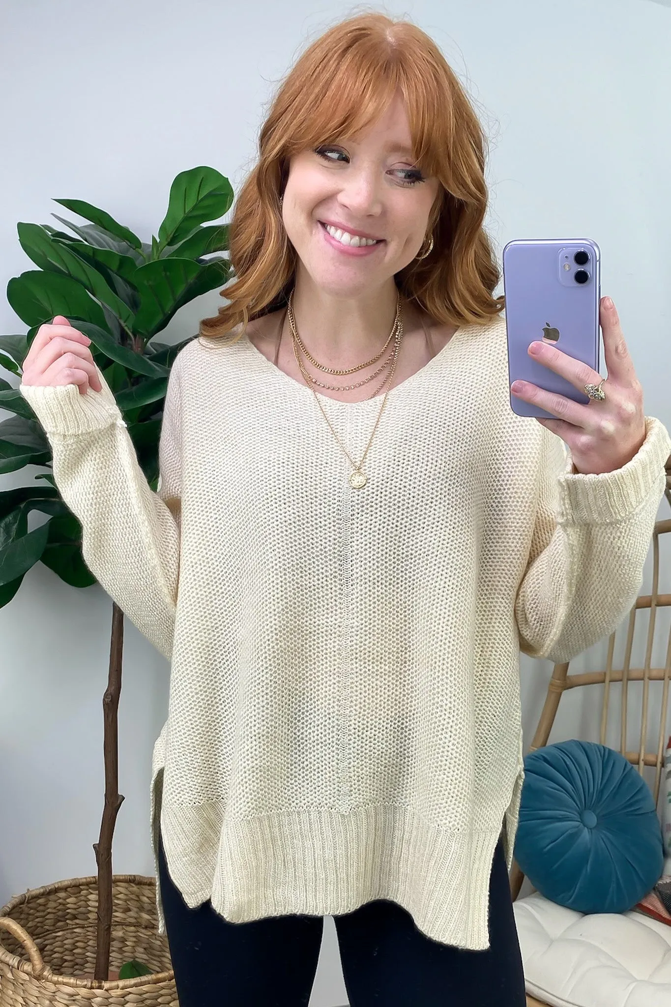 Shaely High Low Knit Sweater - FINAL SALE