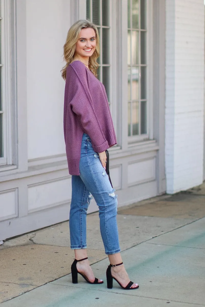 Shaely High Low Knit Sweater - FINAL SALE