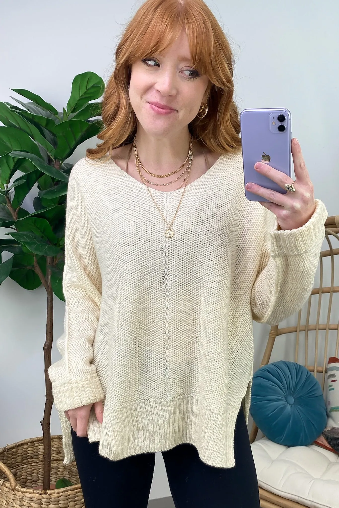 Shaely High Low Knit Sweater - FINAL SALE