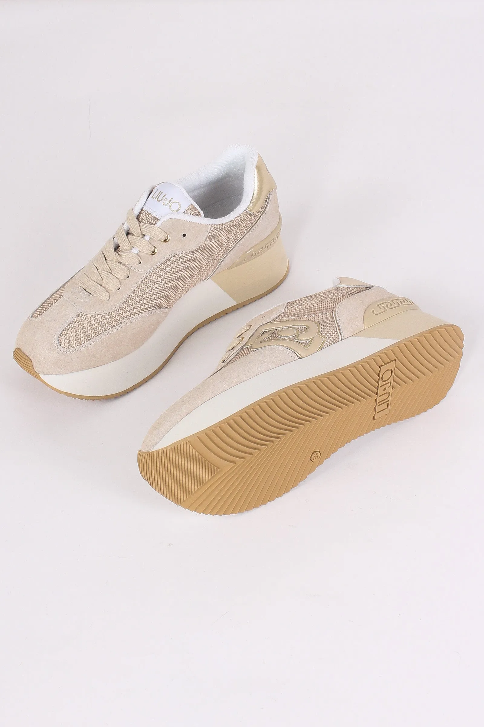 Sneaker Dreamy Suede Mesh Sand/gold