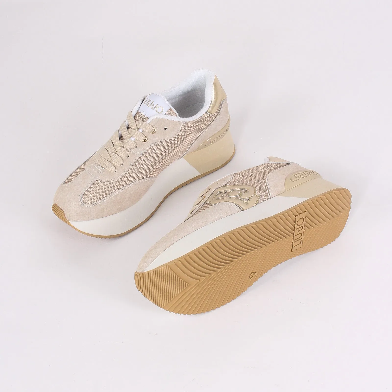 Sneaker Dreamy Suede Mesh Sand/gold