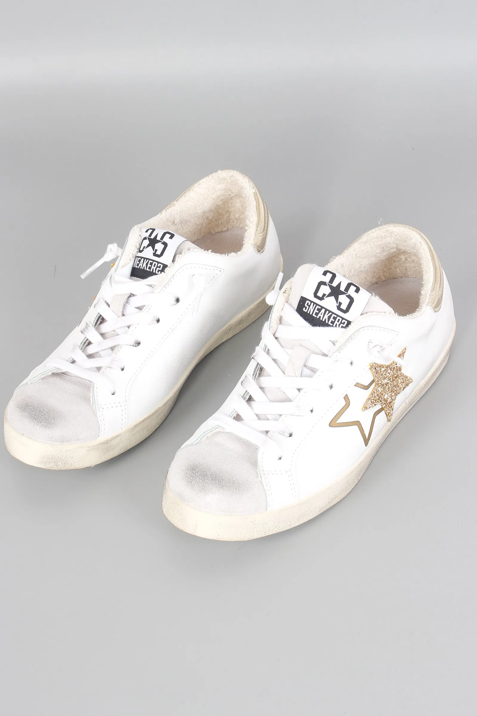 Sneaker One Star Glitter Bianco/oro