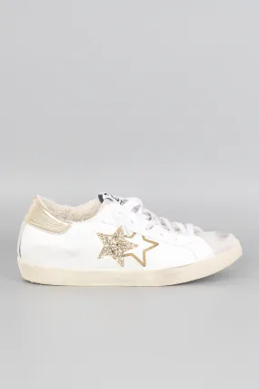 Sneaker One Star Glitter Bianco/oro