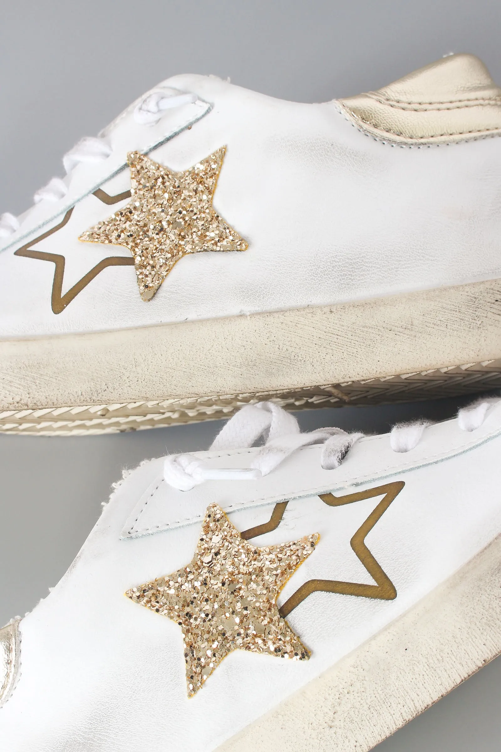 Sneaker One Star Glitter Bianco/oro