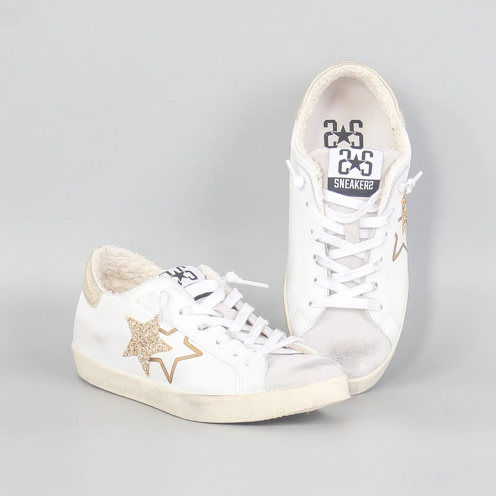 Sneaker One Star Glitter Bianco/oro