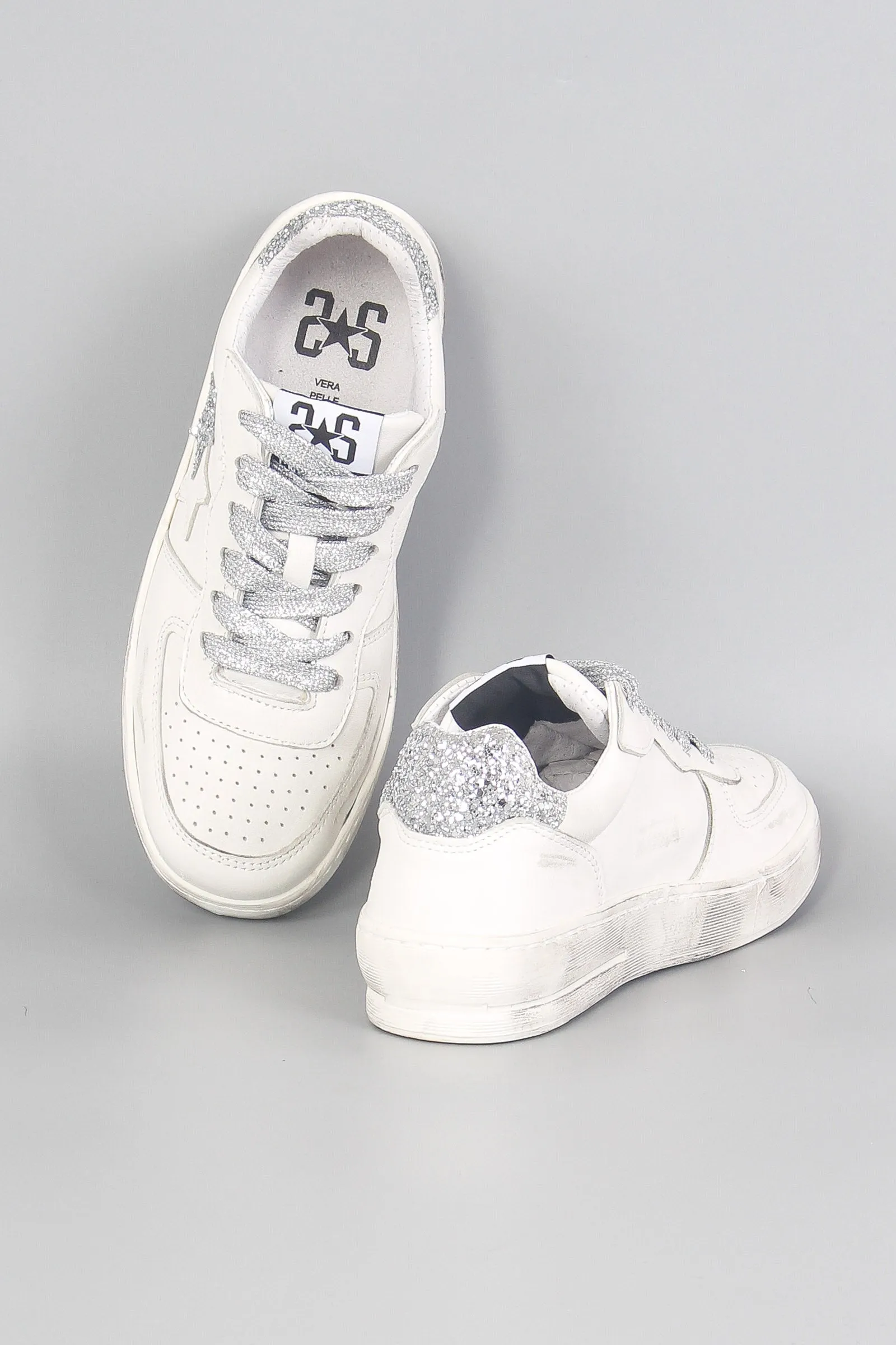 Sneaker Padel Star Glitter Bianco/argento