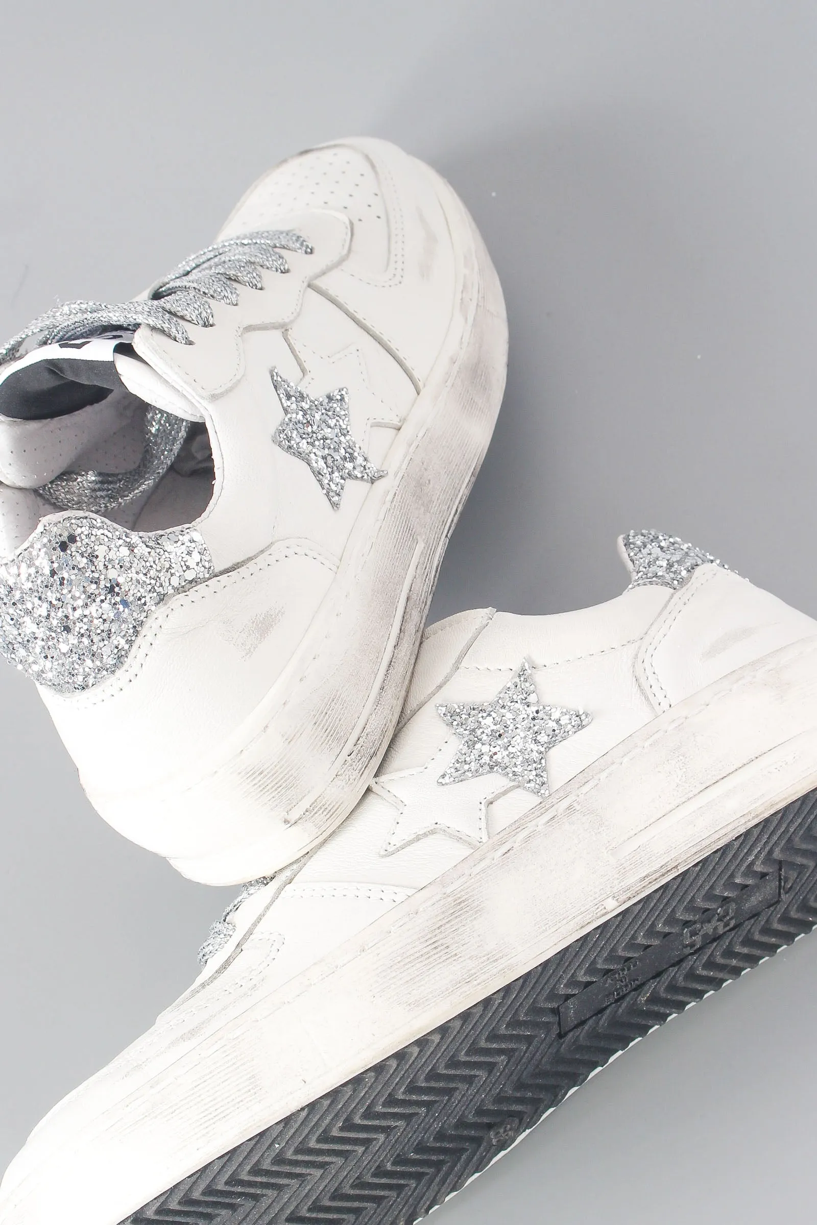 Sneaker Padel Star Glitter Bianco/argento