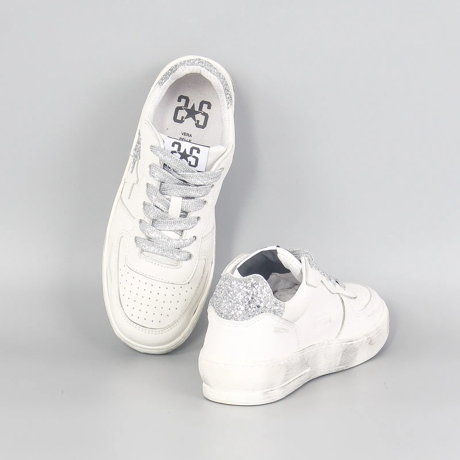 Sneaker Padel Star Glitter Bianco/argento